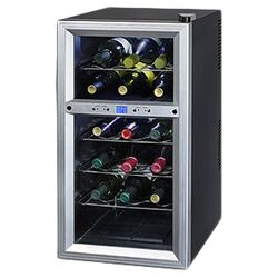 Contemporary 18 Bottle Thermoelectric Wine Refrigerator in Black