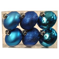 Smooth Onion 6 Piece Ornament Set in Blue