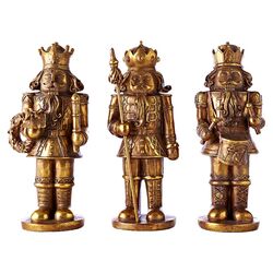 3 Piece King Nutcracker Set in Antique Gold