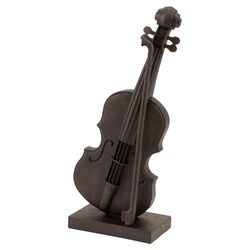 Polystone Violin Decor in Distressed Bronze
