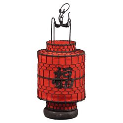 Cylindrical Chinese Lucky Lantern in Red