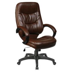 High Back Westlake Office Chair in Brown with Arms
