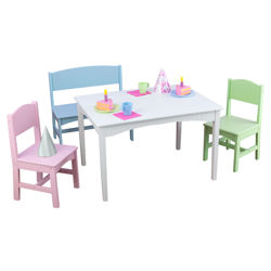 Nantucket Kids 4 Piece Table & Chair Set in Pastel