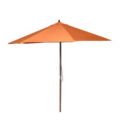 9' Wooden Market Umbrella in Burgundy