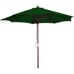 9' Wooden Market Umbrella in Natural