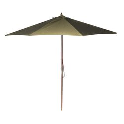 9' Wooden Market Umbrella in Olive