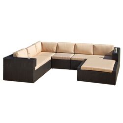 Vomo 4 Piece Deep Seating Group in Black with Cushions