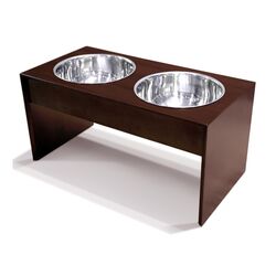 Elevated Pet Bowl Holder in Brown
