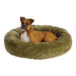 Quiet Time Deluxe Bagel Dog Bed in Sage