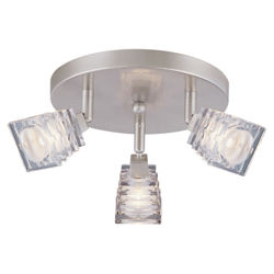 Avis 3 Light Flush Mount in Polished Steel