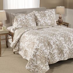 Crinkle 3 Piece Solid Quilt Set in Gray