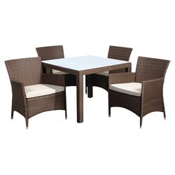 Grant 4 Piece Seating Group in Brown with Cushions