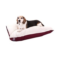 Rectangular Pillow Dog Bed in Burgundy