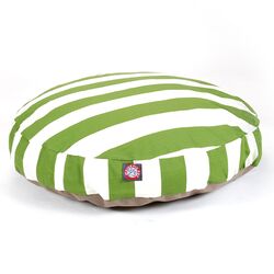 Vertical Stripe Round Pet Bed in Sage