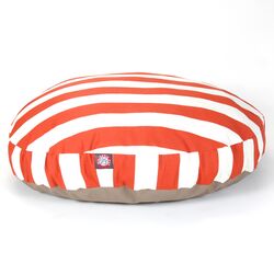 Vertical Stripe Round Pet Bed in Orange