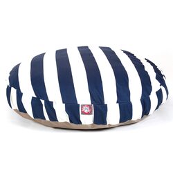 Vertical Stripe Round Pet Bed in Navy