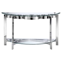 Glass Console Table in Stainless Steel