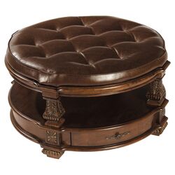 Westminster Cocktail Ottoman in Cherry Brown