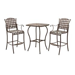 Santa Fe 3 Piece Bar Dining Set in Bronze