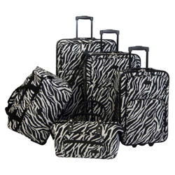 Zebra 5 Piece Luggage Set in Black Zebra 5 Piece Luggage Set in Black