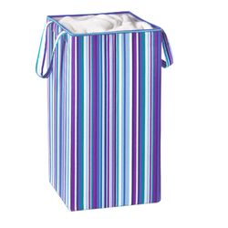 Collapsible Hamper with Handles in Blue & Purple (Set of 2)