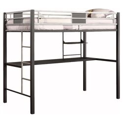 Twin Loft Bed in Black and Silver