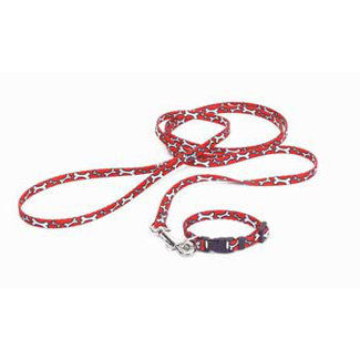 Coastal Pet Products Nylon Lil Pals Puppy Collar in Red and White Bones