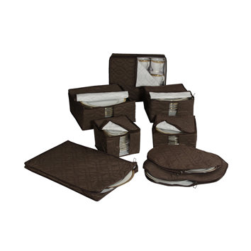 Richards Homewares Tabletop Micro Fiber 8-Piece Dinnerware Storage Set