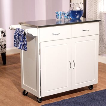 TMS Venice Kitchen Island Cart with Stainless Steel Top ...