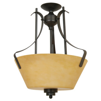 Yosemite Home Decor Nevada Falls 3 Light Semi-Flush Mount