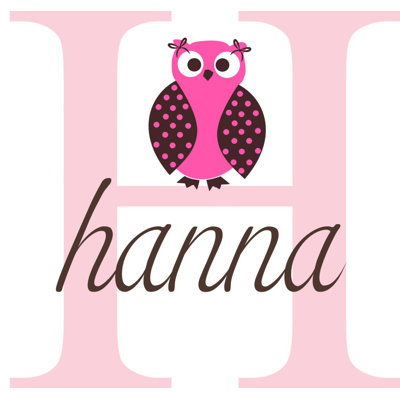 Alphabet Garden Designs Hanna's Owl Wall Decal