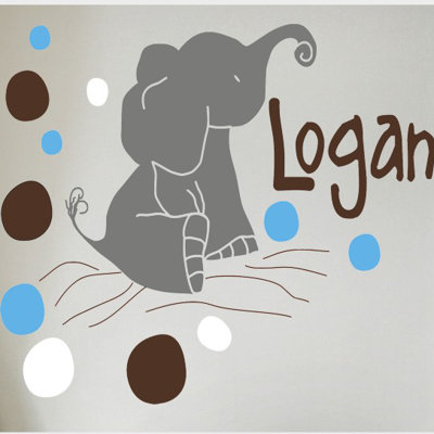 Alphabet Garden Designs Elephants Wall Decal
