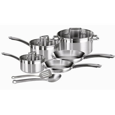 Elegance Brushed Stainless Steel 10-Piece Cookware Set