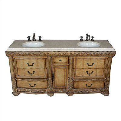 Global Treasures Caroline 72" Double Bathroom Vanity
