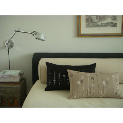 threesheets2thewind Poppy Pods Pillow in Black and White