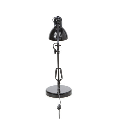 Catalina Lighting Desk Lamp with Adjustable Arm and Shade in Black