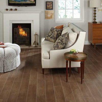 Daltile Terrace 6" x 36" Unpolished Field Tile in Walnut