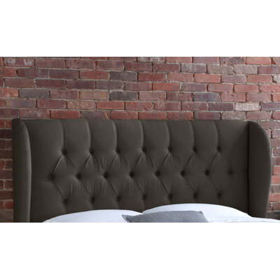 Tufted Wingback Linen Headboard by Skyline Furniture -image