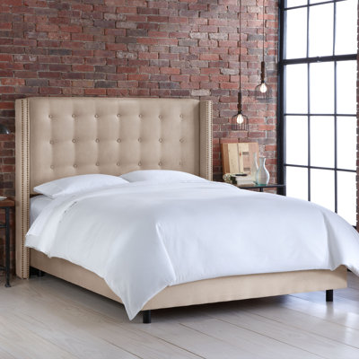 Nail Button Tufted Wingback Bed by Skyline Furniture -image