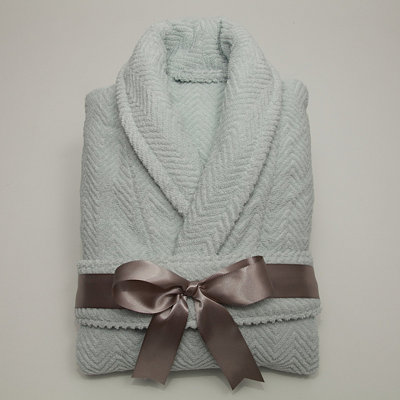 Linum Home Textiles Luxury Hotel & Spa Collection Herringbone Weave 100% Turkish Cotton Unisex Bathrobe