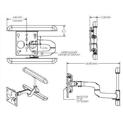 Chief Manufacturing Universal MWR Double Stud LCD Wall Mount