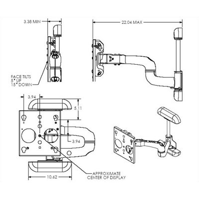 Chief Manufacturing Universal MWH Single Stud LCD Wall Mount