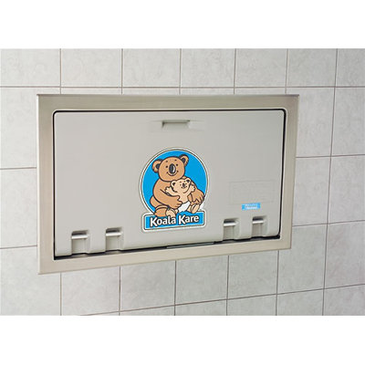 Koala Kare Products Horizontal Changing Station with Stainless Steel Flange Recess Mount