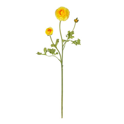 Nearly Natural 23" Ranunculus Stem in Yellow (Set of 12)