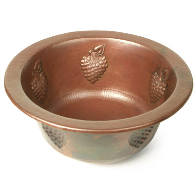 D'Vontz Round Copper Bar Sink with Grape Relief