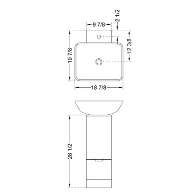 Dreamline Modern Glass Slim Line Vanity