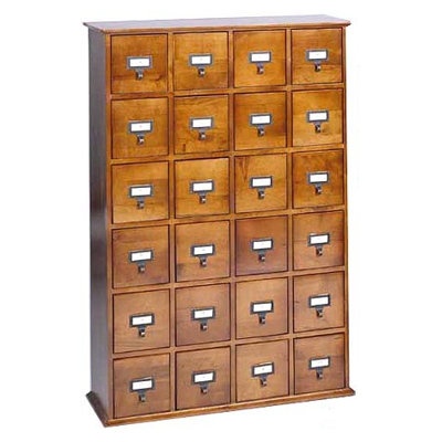 Leslie Dame Enterprises Library Style 24 Drawer Multimedia Cabinet