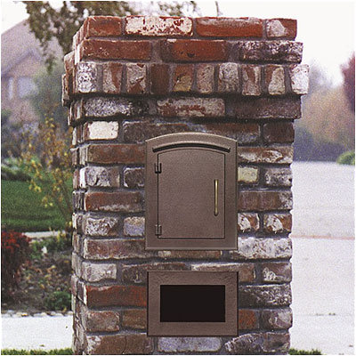 Qualarc Manchester Column Mounted Mailbox w/ Newspaper Box and Address Plaque