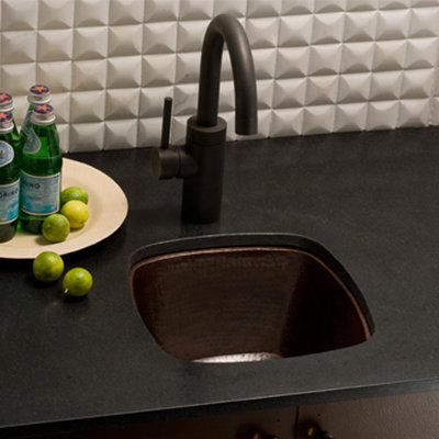 Native Trails, Inc. Small Square Hand Hammered Copper Bar Sink
