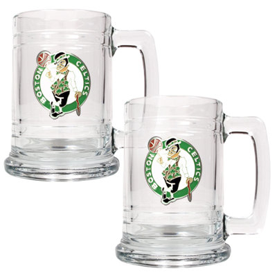 Great American Products NBA 15oz Glass Tankard 2 Piece Set - Primary Logo